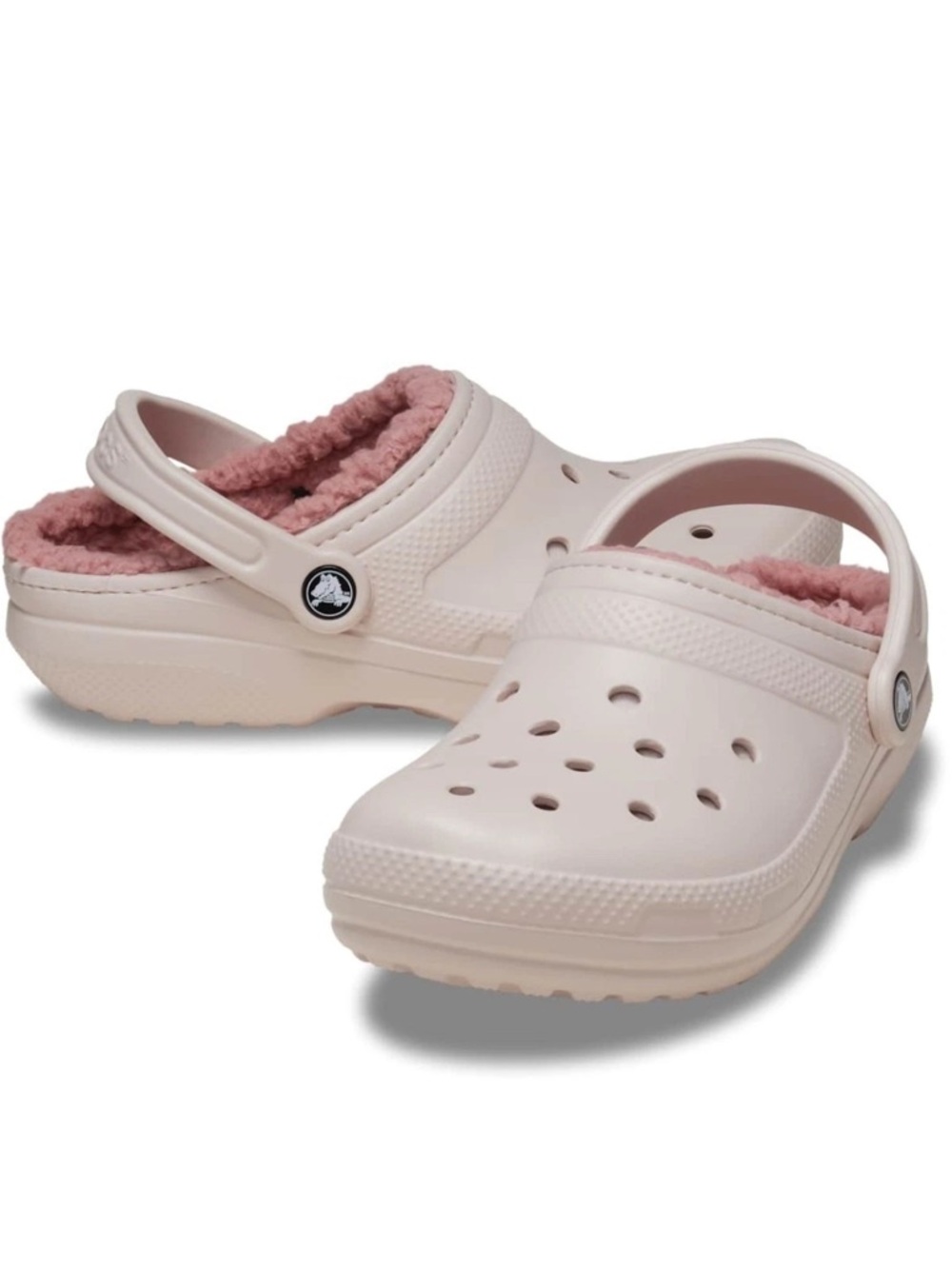 CROCS | Unisex Light Pink Pastel Clogs Darker Pink Fuzzy Lining Men’s Sz 8 Wo 10